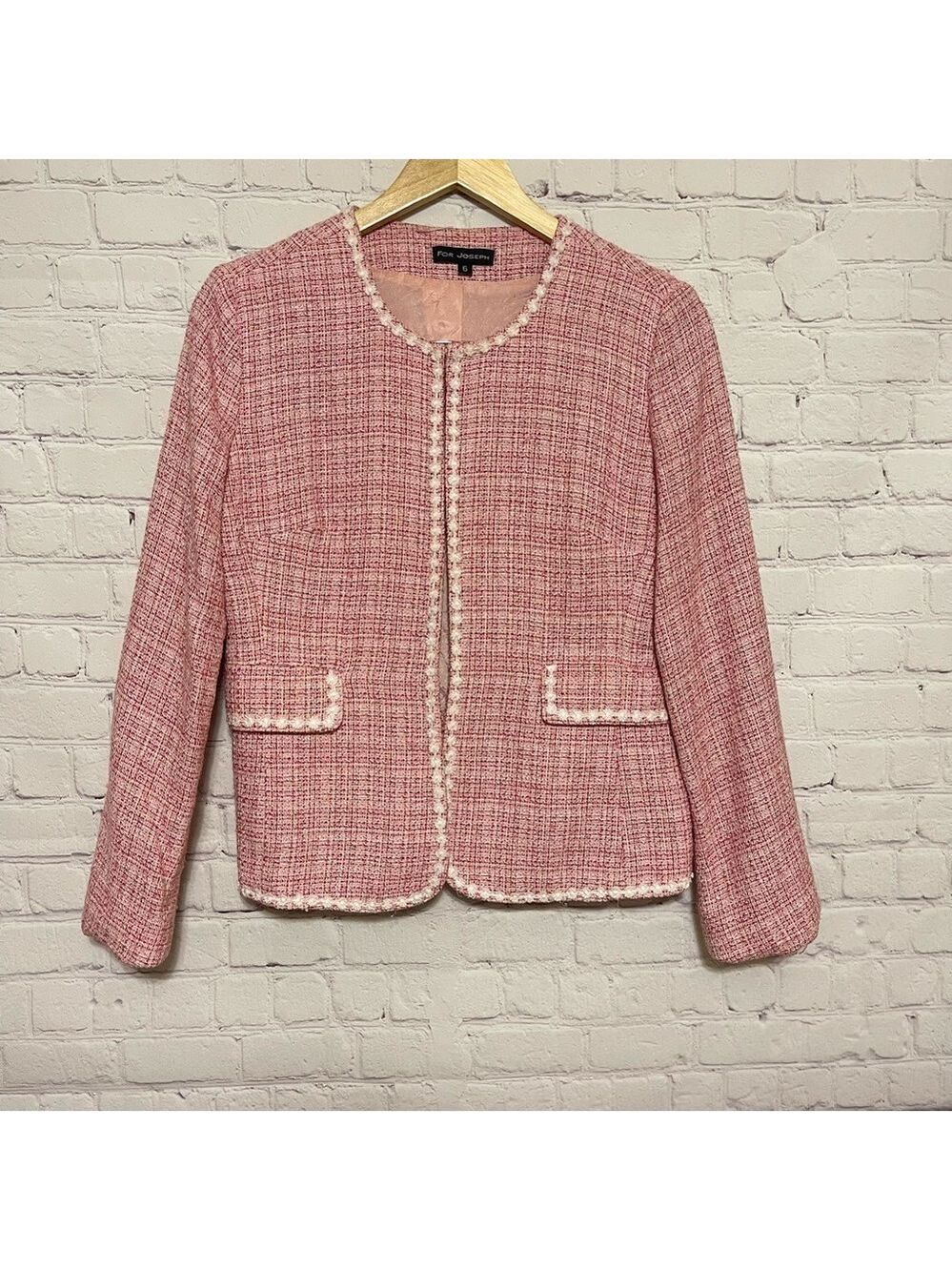 For Joseph Pink Tweed Women Blazer. Sz6